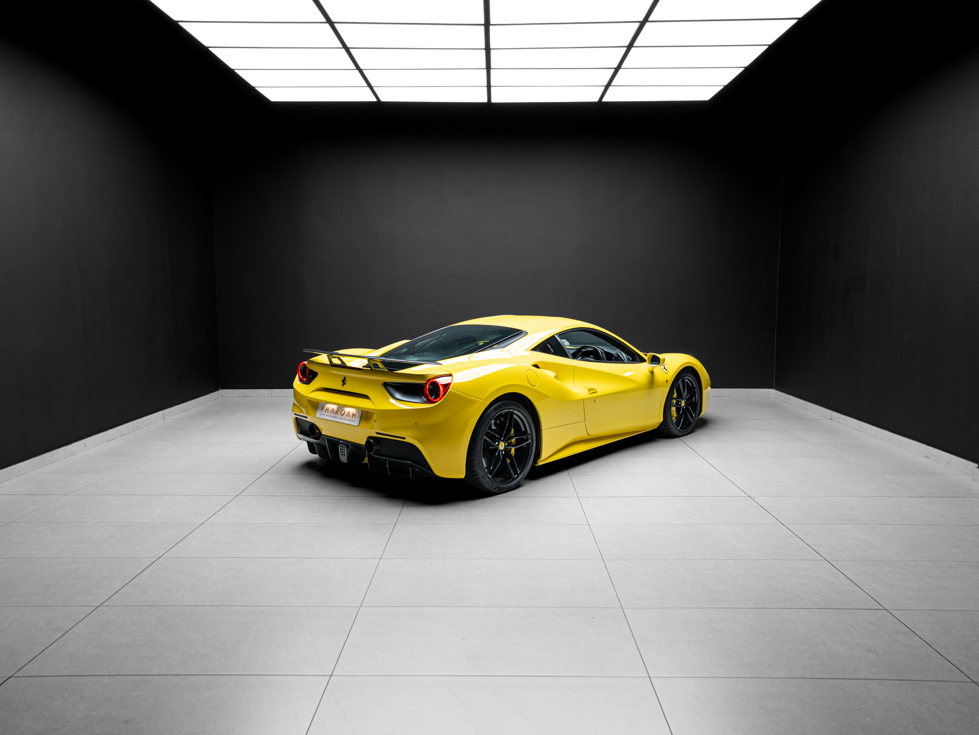 yellow ferrari 488 gtb 12