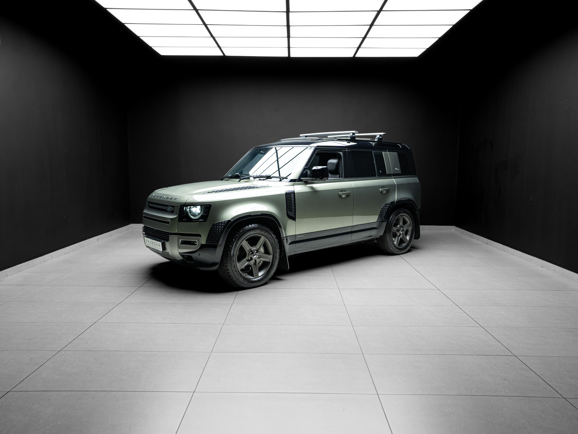 green land rover defender